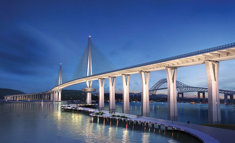 Engineering News-Record bridge over water at dusk