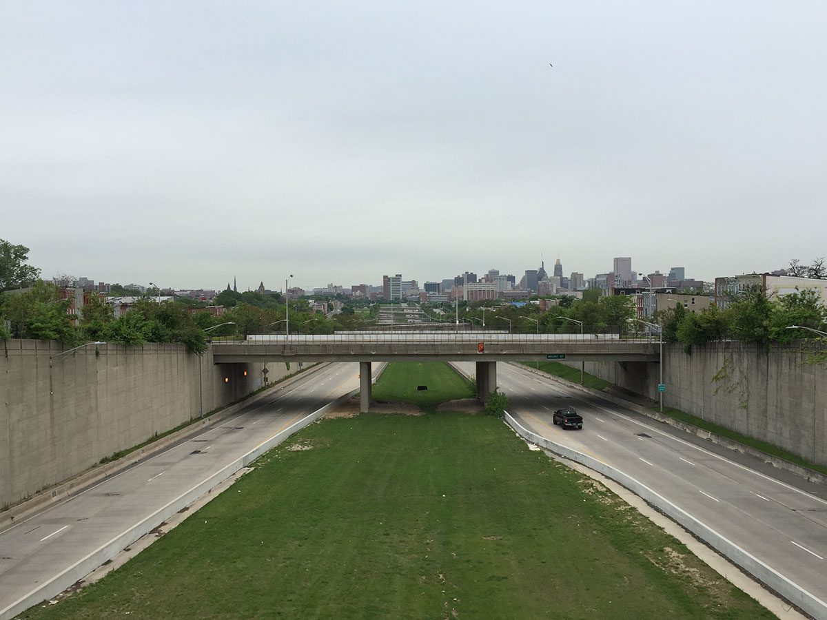 A section of I-170 in Baltimore from 1979.