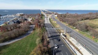 ACEC MD Honor Award winning AET gantry looking west toward the Chesapeake Bay Bridge.