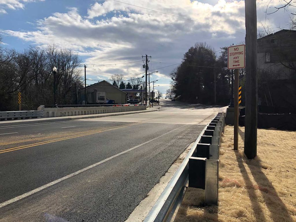 The new MD 213 bridge over Old Mill Stream Branch in Centreville, MD.