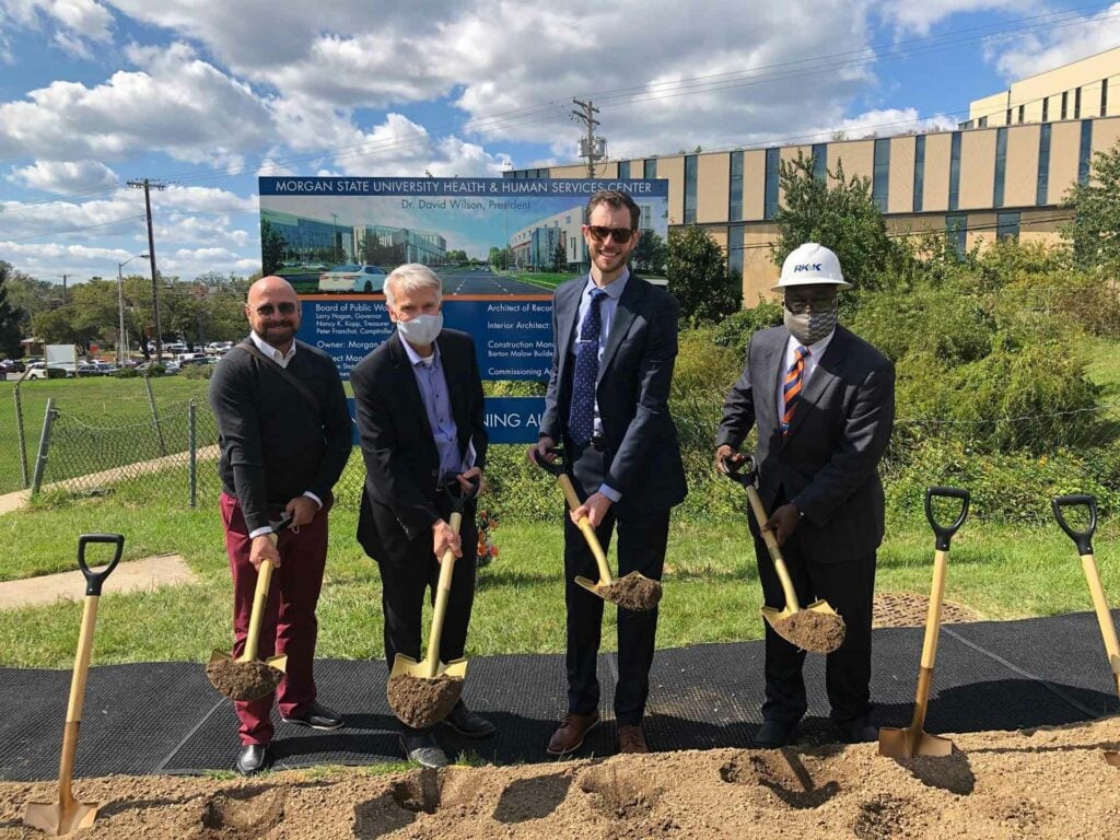 The groundbreaking ceremony at the Morgan State University Health and Human Services Building.