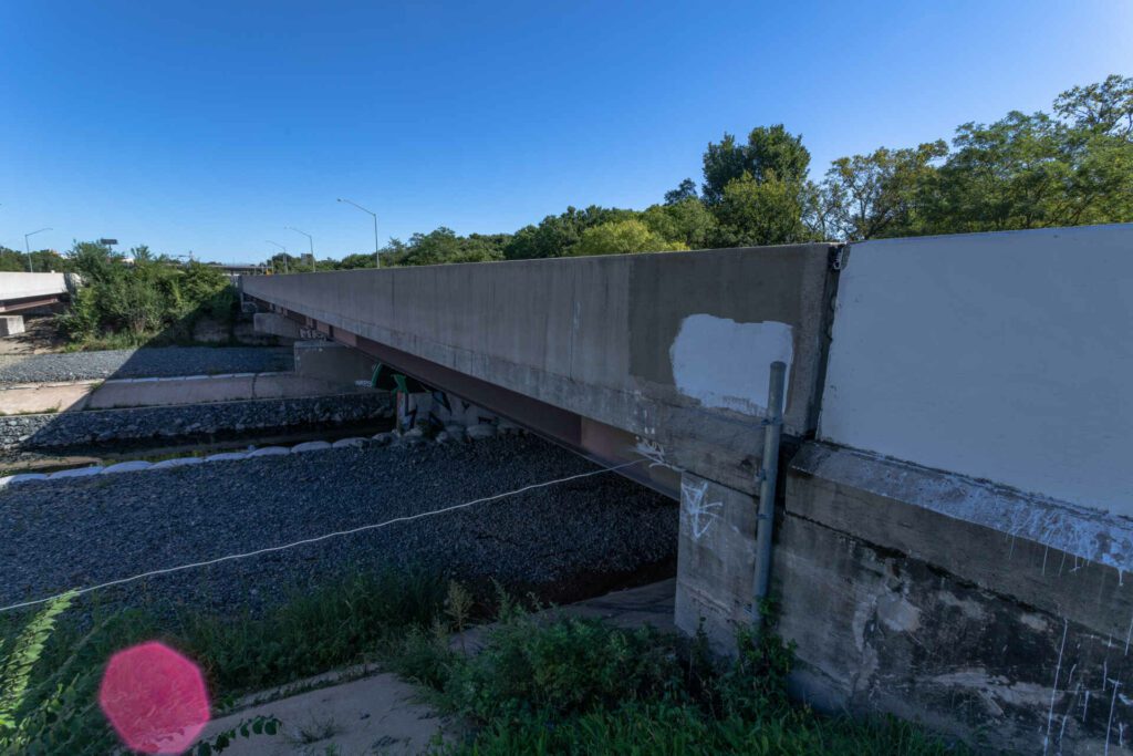 a view from the causeway of I 895 over Herring Run