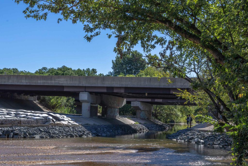 A causeway on I 895 over Herring Run