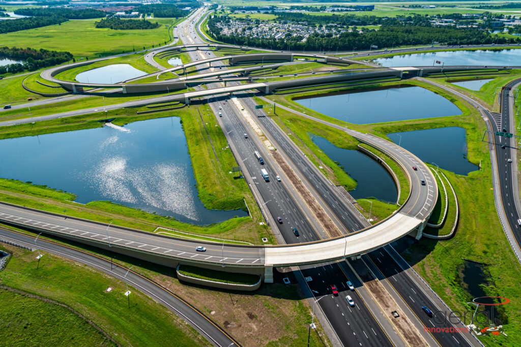 overhead view of SR528 & SR436 Intersection