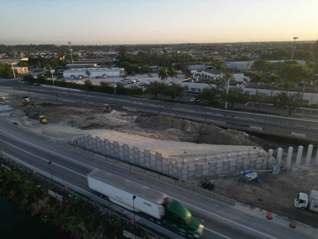 Overhead view of Okeechobee road in Dade county, Florida