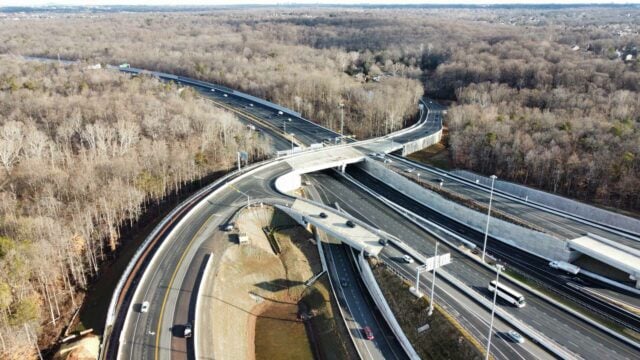 Drone photo of improvements in progress.