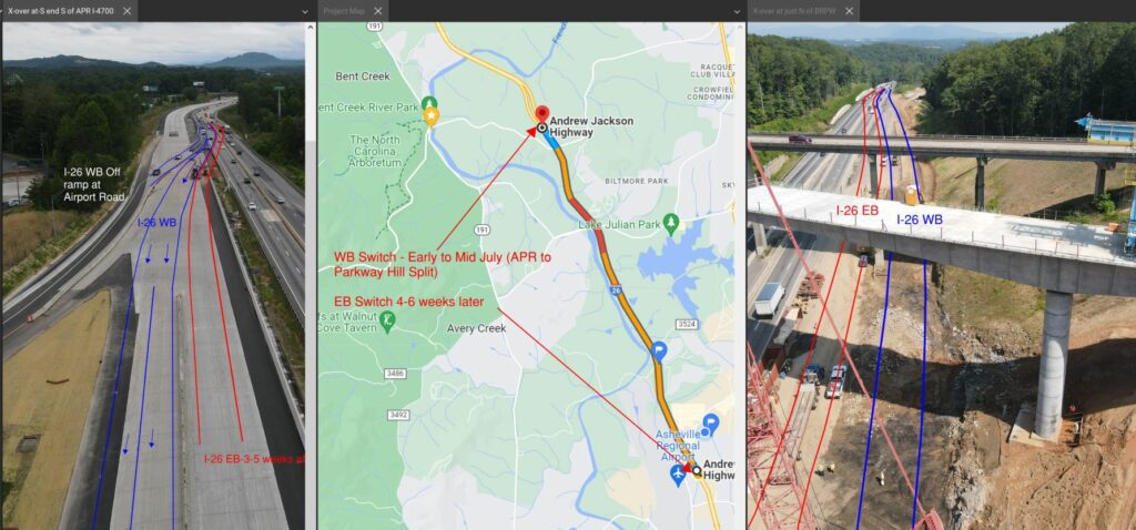 map of the project area, just north of biltmore park on I-26 in north carolina