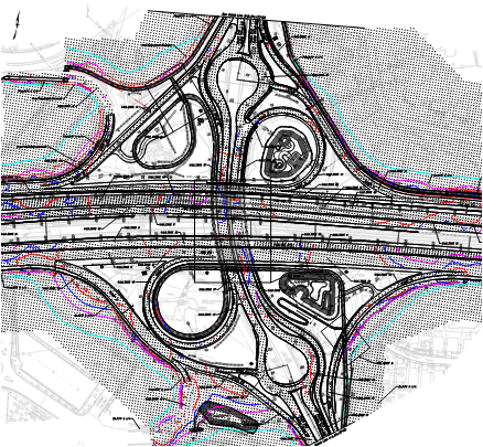 Design of the roundabout at I-66 at Nutley Street.