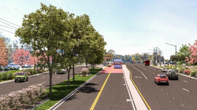 A rendering of the bus rapid transit for US 1 in Richmond
